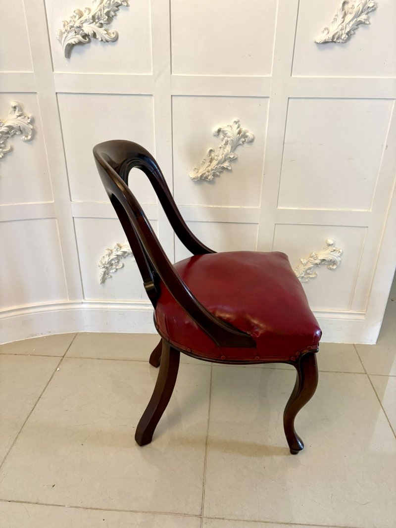 Set of Six Antique Victorian Superb Quality Carved Mahogany Library/Dining Chairs - Image 5